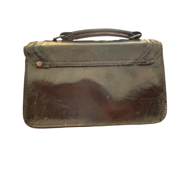 Vintage WW German? Physicians Black Leather Medical Doctor Travel Bag Small Case - Picture 3 of 14